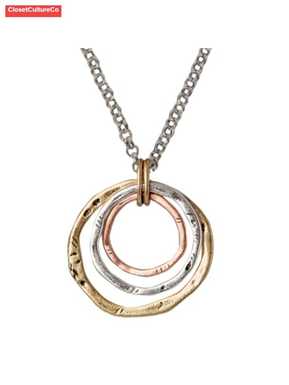 Circle Layered Gold Necklace Boho Statement Pendant Jewelry Gift